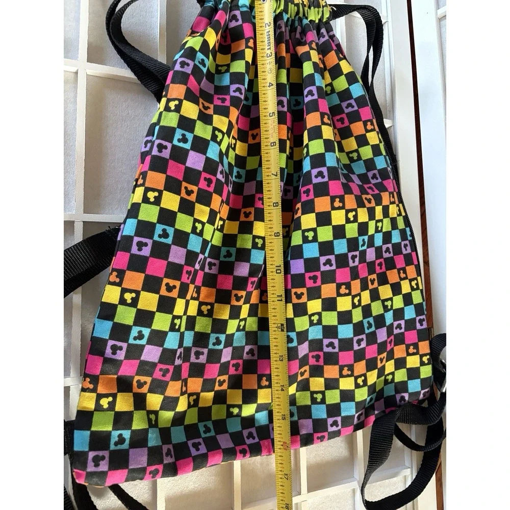 Disney Parks Exclusive Mickey‎ Drawstring Backpack Rainbow/Pride  Adjustable
